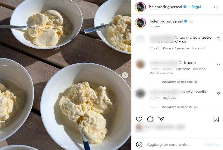 Belen parla del suo grande amore per il gelato