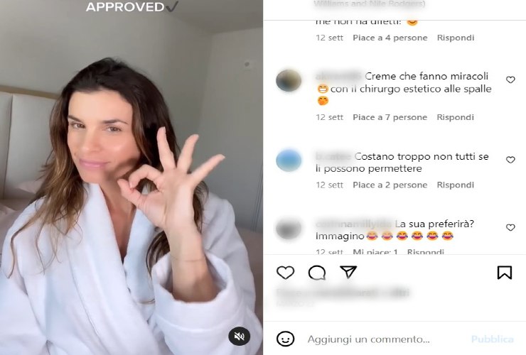 Elisabetta Canalis pare rifatta in un post