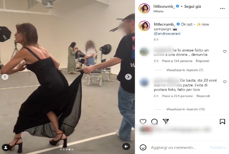 Elisabetta Canali e la pacca sul sedere