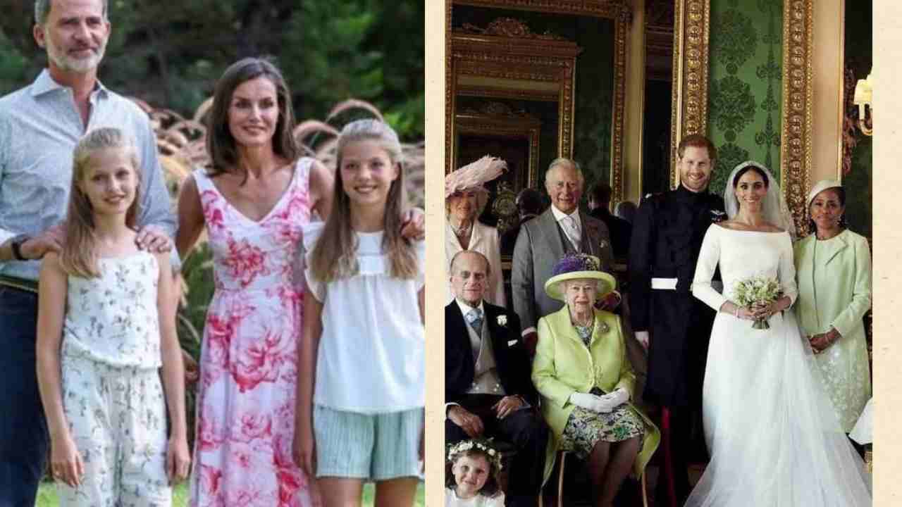 Le famiglie reali britannica e spagnola