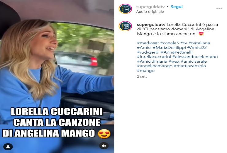 Non passa inosservato il gesto della Cuccarini per l'ex allieva Angelina