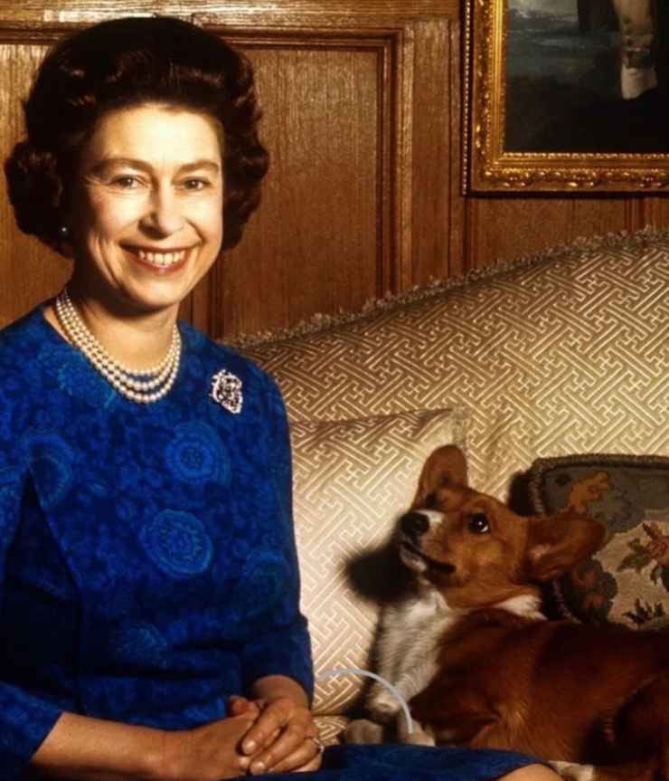 Regina Elisabetta II con il suo Corgi