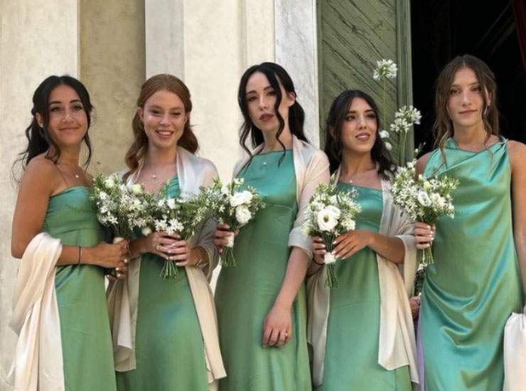 Aurora Ramazzotti abito verde matrimonio