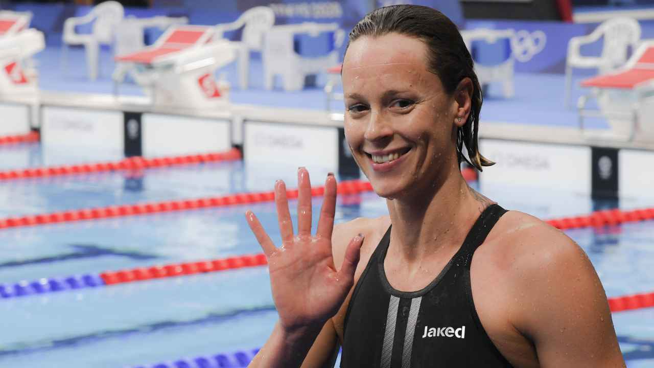 Federica Pellegrini alla cerimonia di apertura delle Olimpiadi di Tokyo 2020