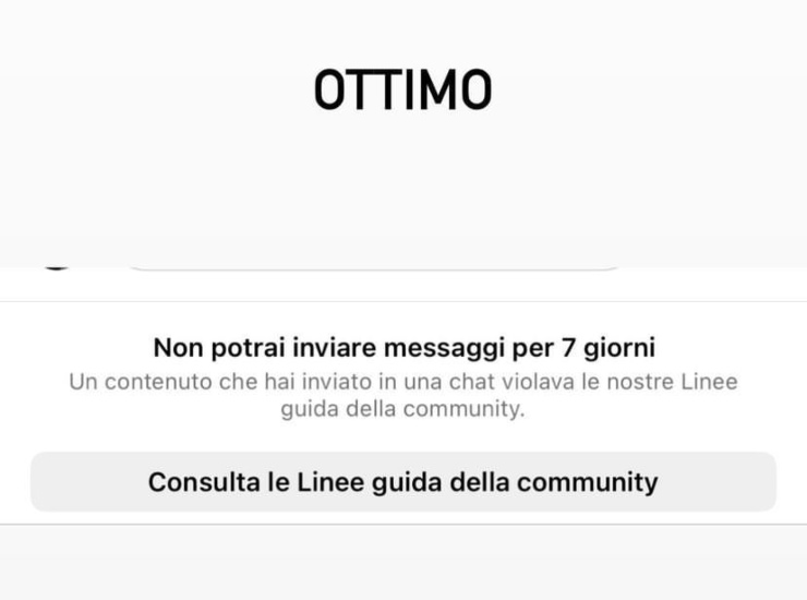 Tomaso Trussardi non potrà usare le chat di Instagram per 7 giorni