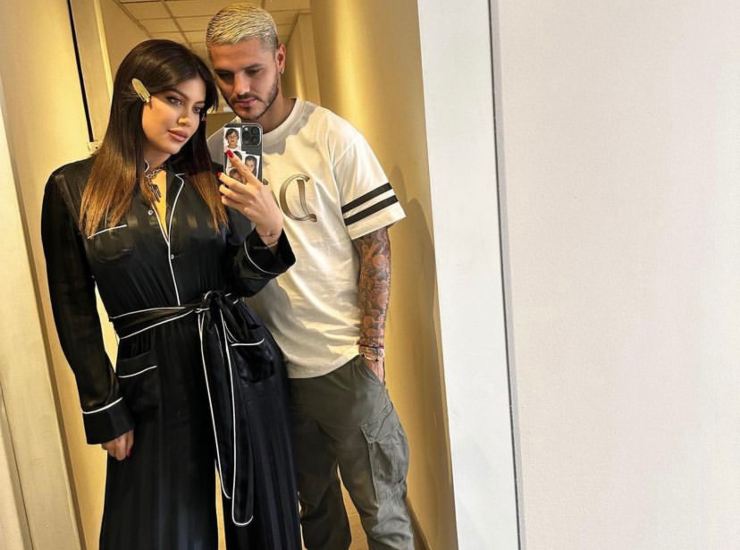 Mauro Icardi e Wanda Nara completo nero