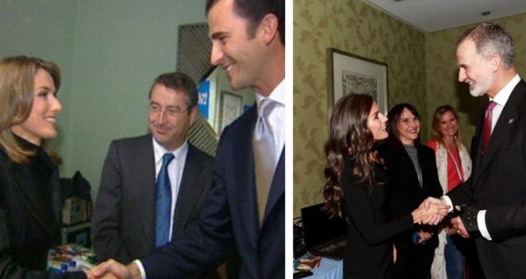 Foto prima e dopo Letizia e Felipe